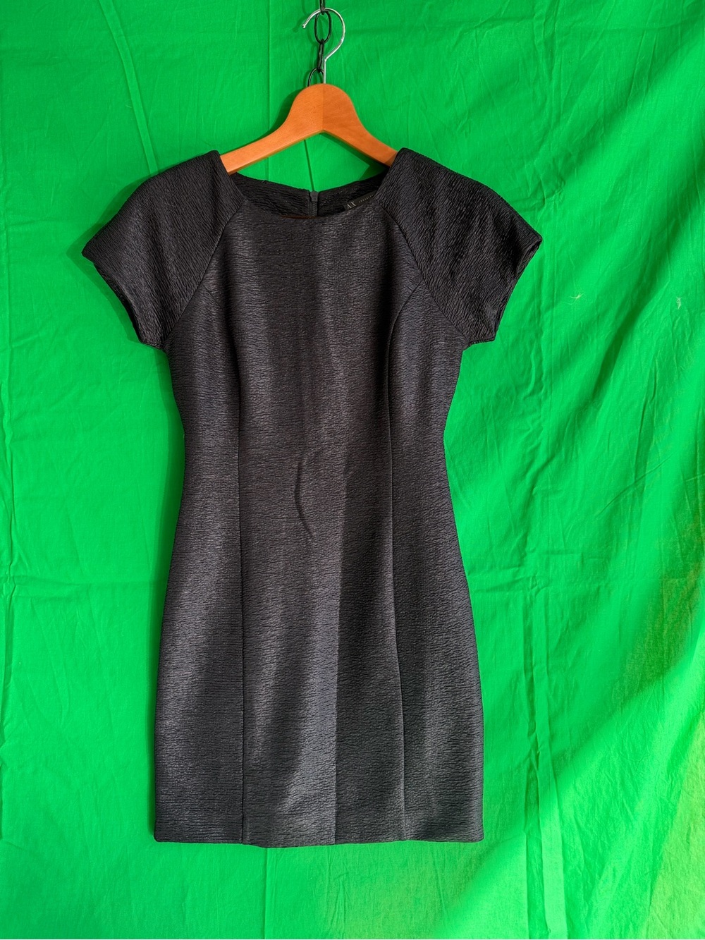 Armani Exchange Black Short-Sleeve Sheath Mini Dress